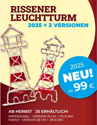 Leuchtturm Rissen 2 Versionen Schild